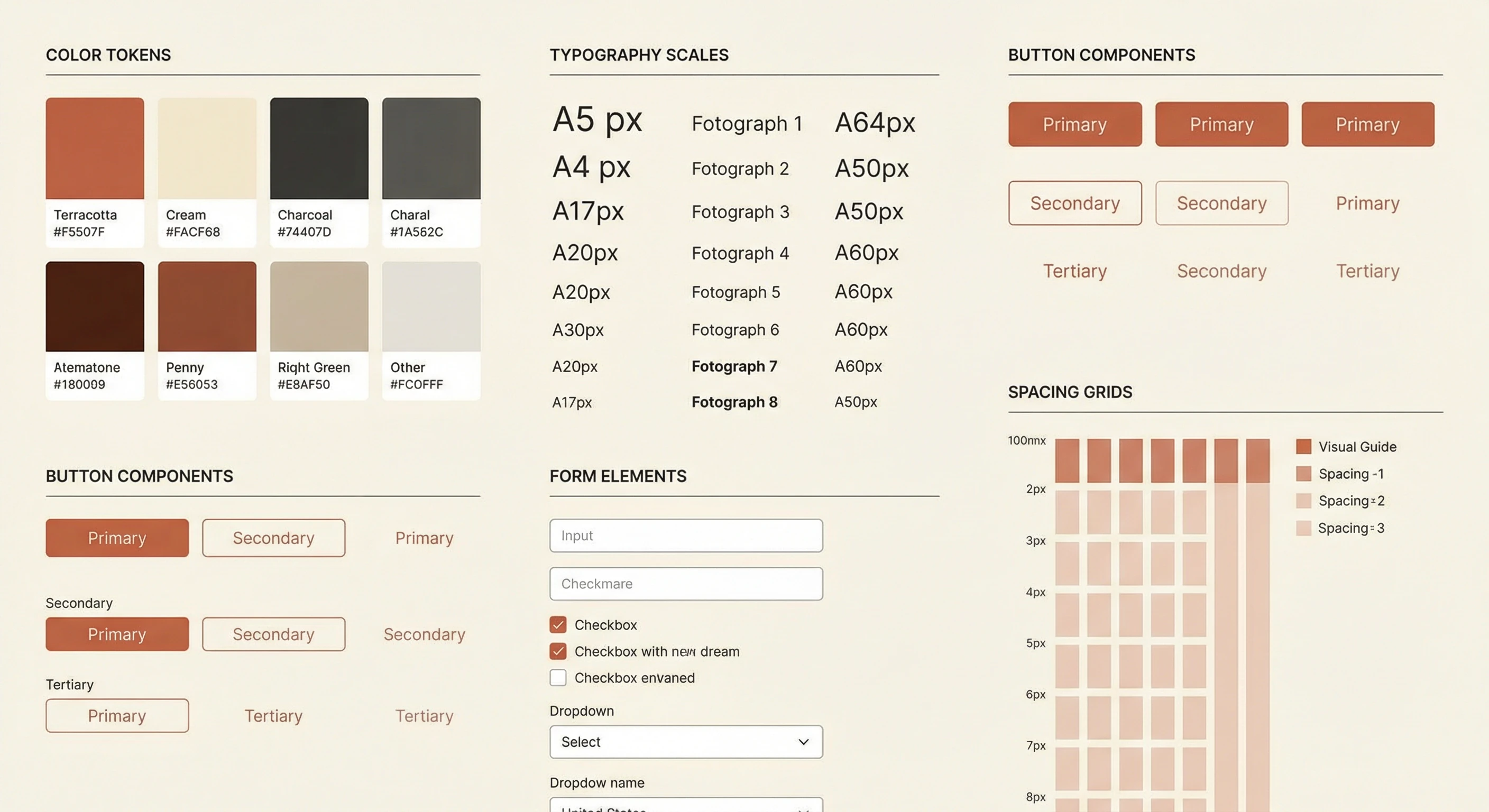 Design system components and tokens